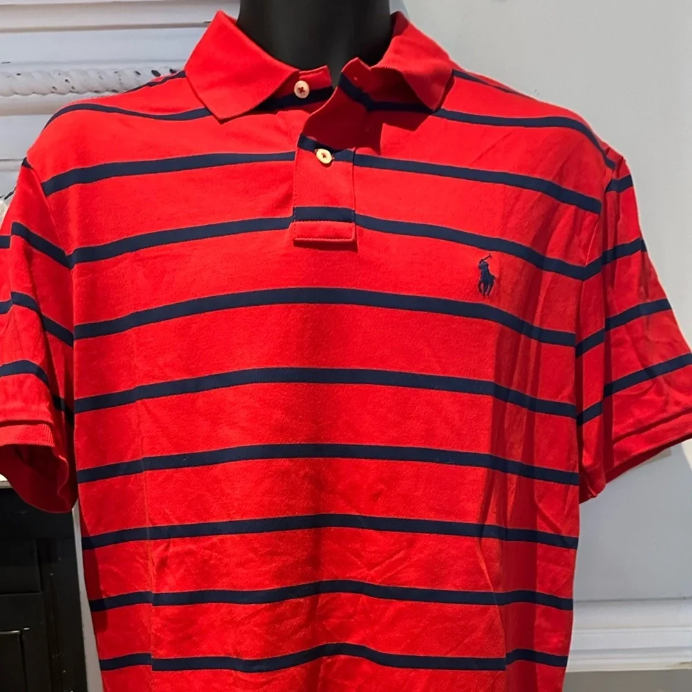 Polo by Ralph Lauren Red and Blue Striped Polo Shirt